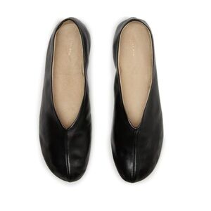 NIB The Row Black Leather Stella Ballet Flats size 10